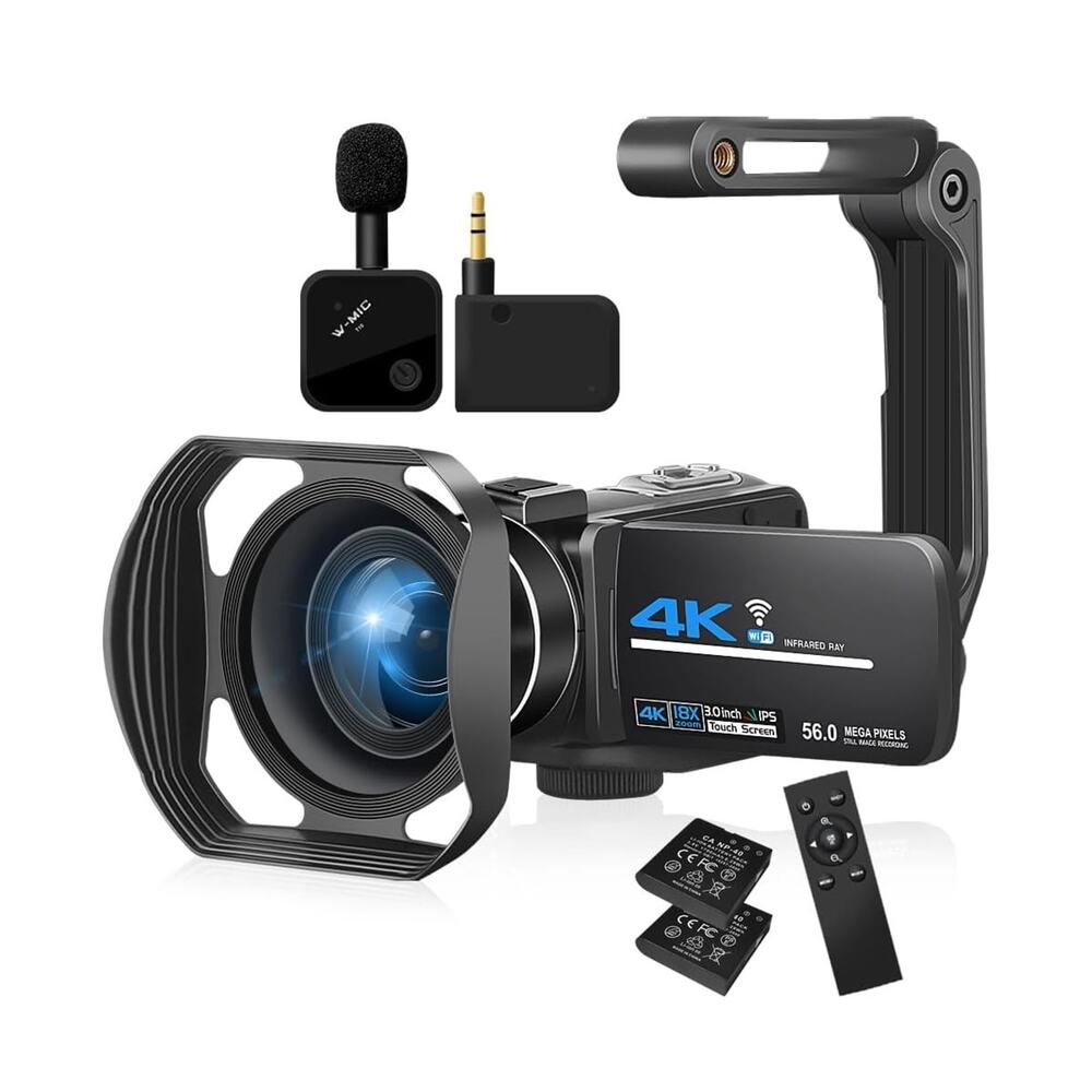 UHD 4K 56MP Digital Video Camera Camcorder WiFi 3" Screen IR Night Vision